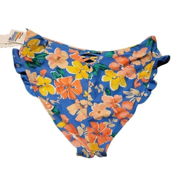 NWT Blue Floral Bikini Bottom in Size L/G 12-14 - Picture 1 of 3